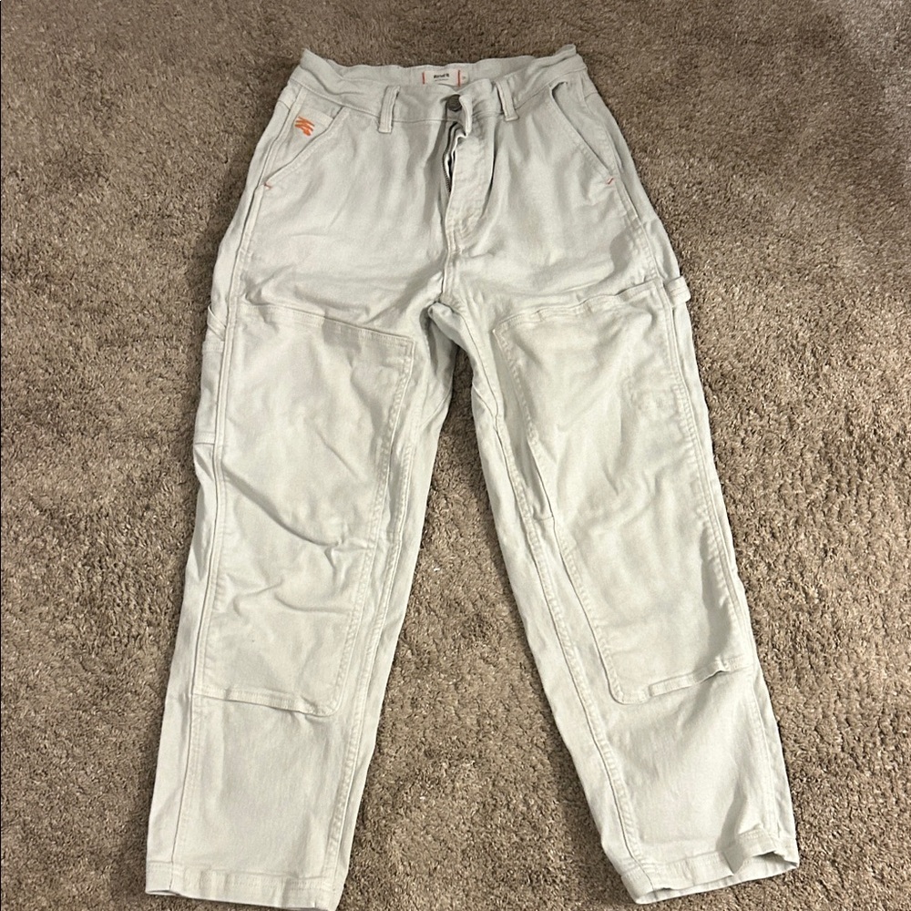 High Rise Light Gray Cargo Jeans